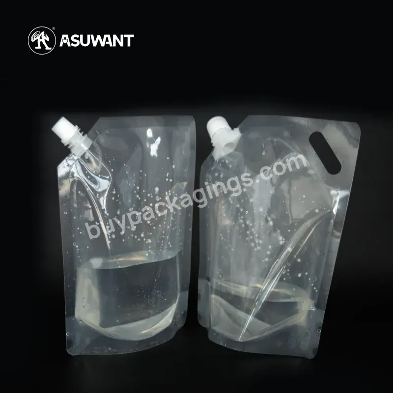 Custom Printed Liquid Water Juice 500g 1l 2l 5l Plastic Stand Spout Pouch Bags With Corner