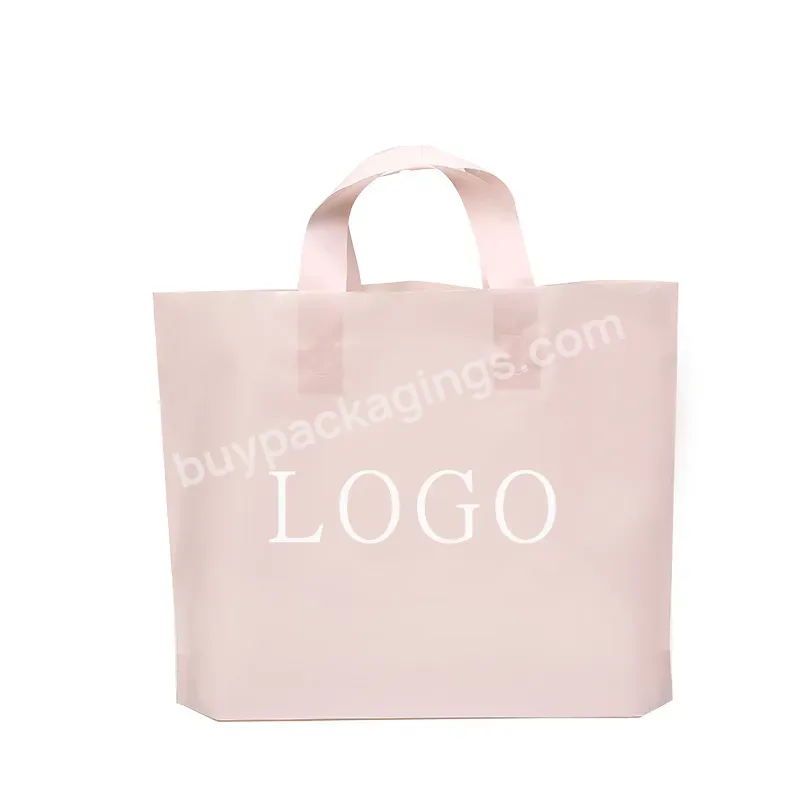 Custom Printed Logo Biodegradable Pe Plastic Shopping Bag With Soft Loop Handle For Clothing Shoes Cosmetics Packaging - Buy Custom Printed Pe Plastic Shopping Bags,Plastic Poly Bag,Biodegradable Clothing Shoes Cosmetics Packaging Bag.