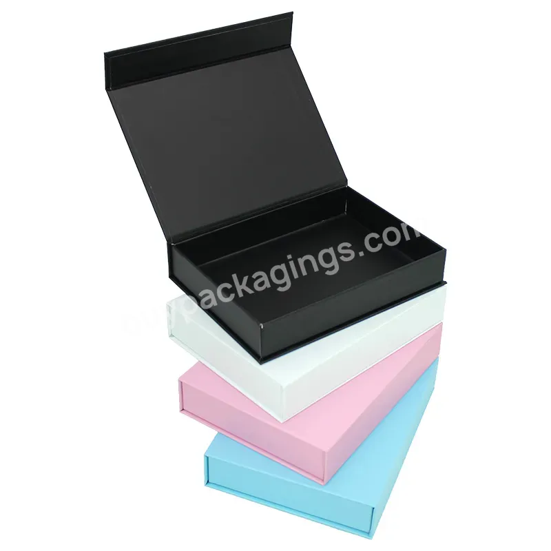 Custom Printed Logo Black Eco Friendly Gift Box Rts Packaging Box