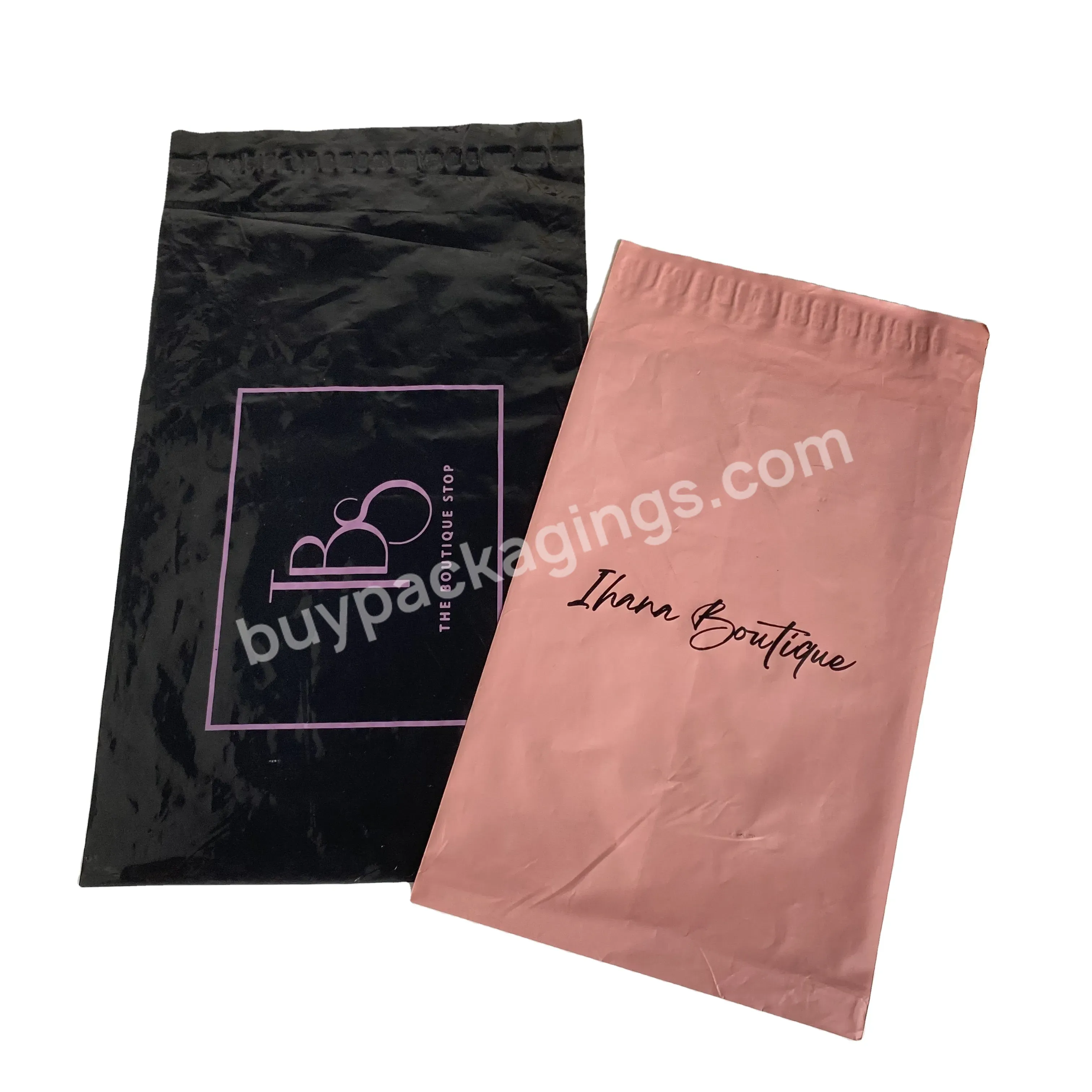 Custom Printed Logo Black Matte Recyclable Postal Courier Mail Bags Thank You Shipping Packaging Poly Mailers Small 10x15