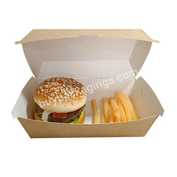 Custom Printed Logo Boxes Mirror Box Packaging Recyclable Burger Paper Box For Food