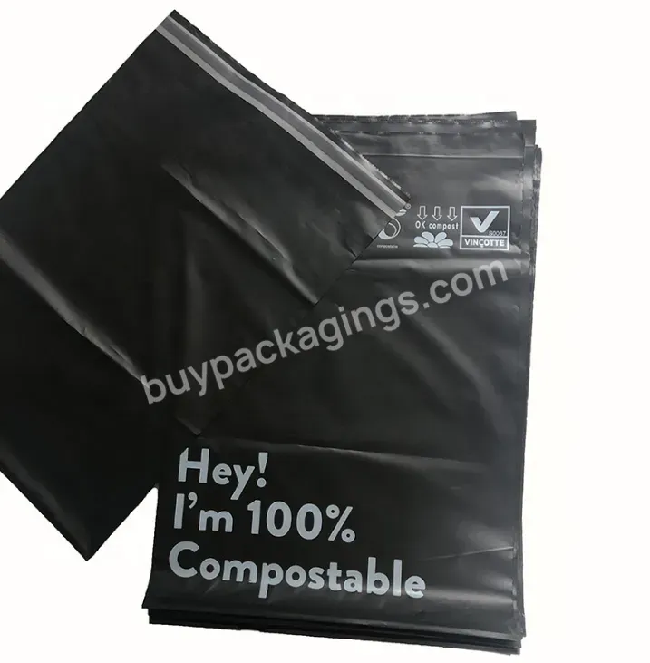 Custom Printed Logo Cornstarch Eco Friendly Matte Black Biodegradable Poly Mailer Courier Shipping Packaging Bag Polymailers - Buy Biodegradable Poly Mailer Courier Shipping Bag Polymailers,Customised Plastic Purple Pink Plain Poly Mailer Empaques En