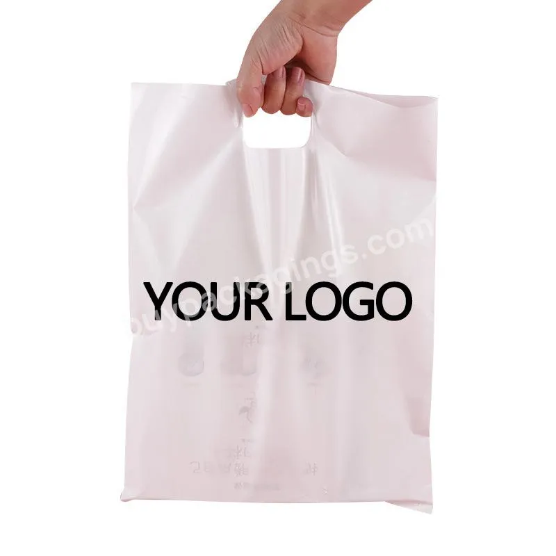 Custom Printed Logo Design LDPE Recyclable Die Cut Plastic Custom Merchandise Clothes Plastic Bags With Handle