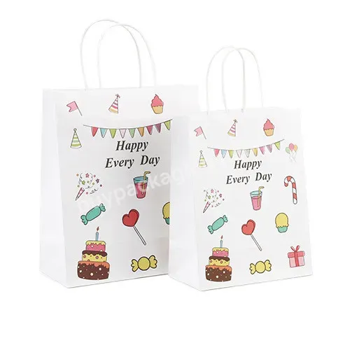 Custom Printed Logo Eco Friendly Take Out Takeaway Food Snack Bolsas De Papel Brown Kraft Paper Bag With Handle