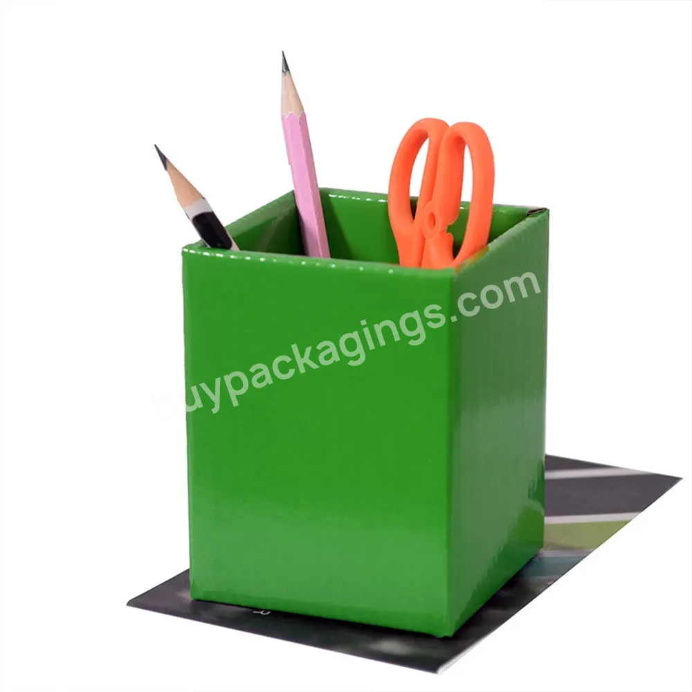 Custom Printed Logo Fashionable Creative Desktop Storage Box Pen Box Office Stationery Paper Pencil Case Paper Pen Holder