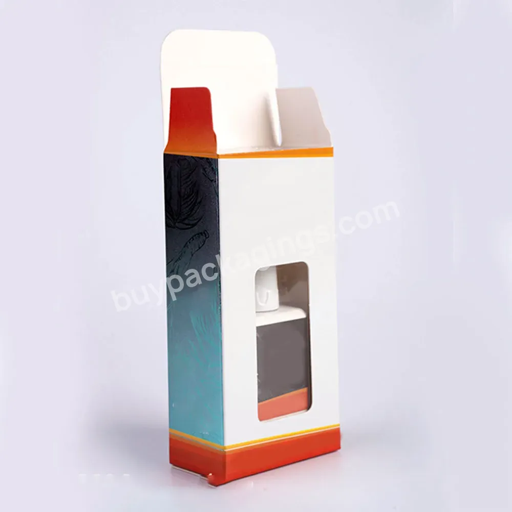 Custom Printed Logo Folding Laser Paper Nail Polish Boxes Packaging With Window Nail Polish Color Box