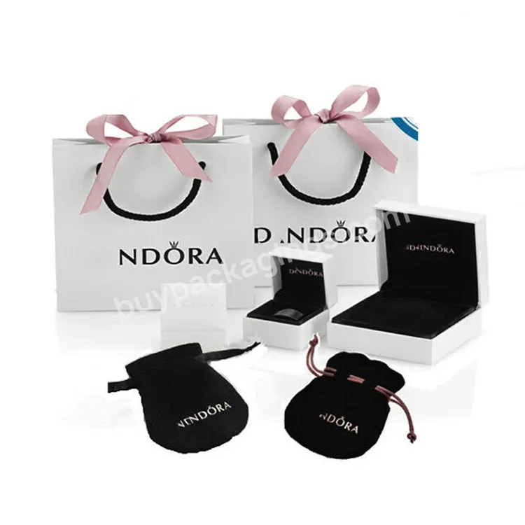 Custom Printed Logo Gift Jewelry Pouch Packaging Paper Bags And Boxes For Boutique Skincare Women Hand Bags