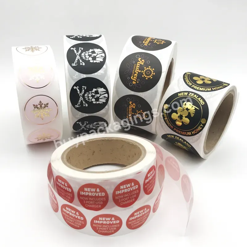 Custom Printed Logo Labels For Packaging Vinyl Waterproof Roll Round Sticker Printing