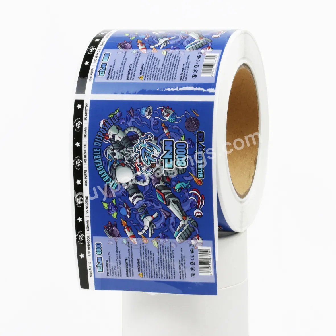 Custom Printed Logo Labels For Packaging Vinyl Waterproof Sticker Printing Roll Label Stickers