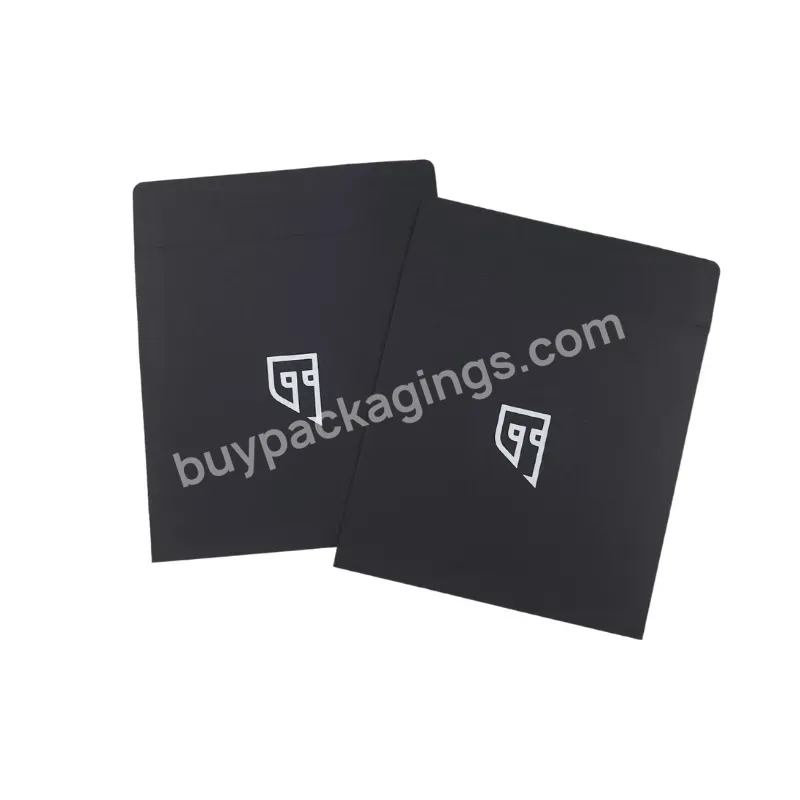 Custom Printed Logo Paper Black Envelope Wedding Custom Black Coins Envelopes With White Uv Printing