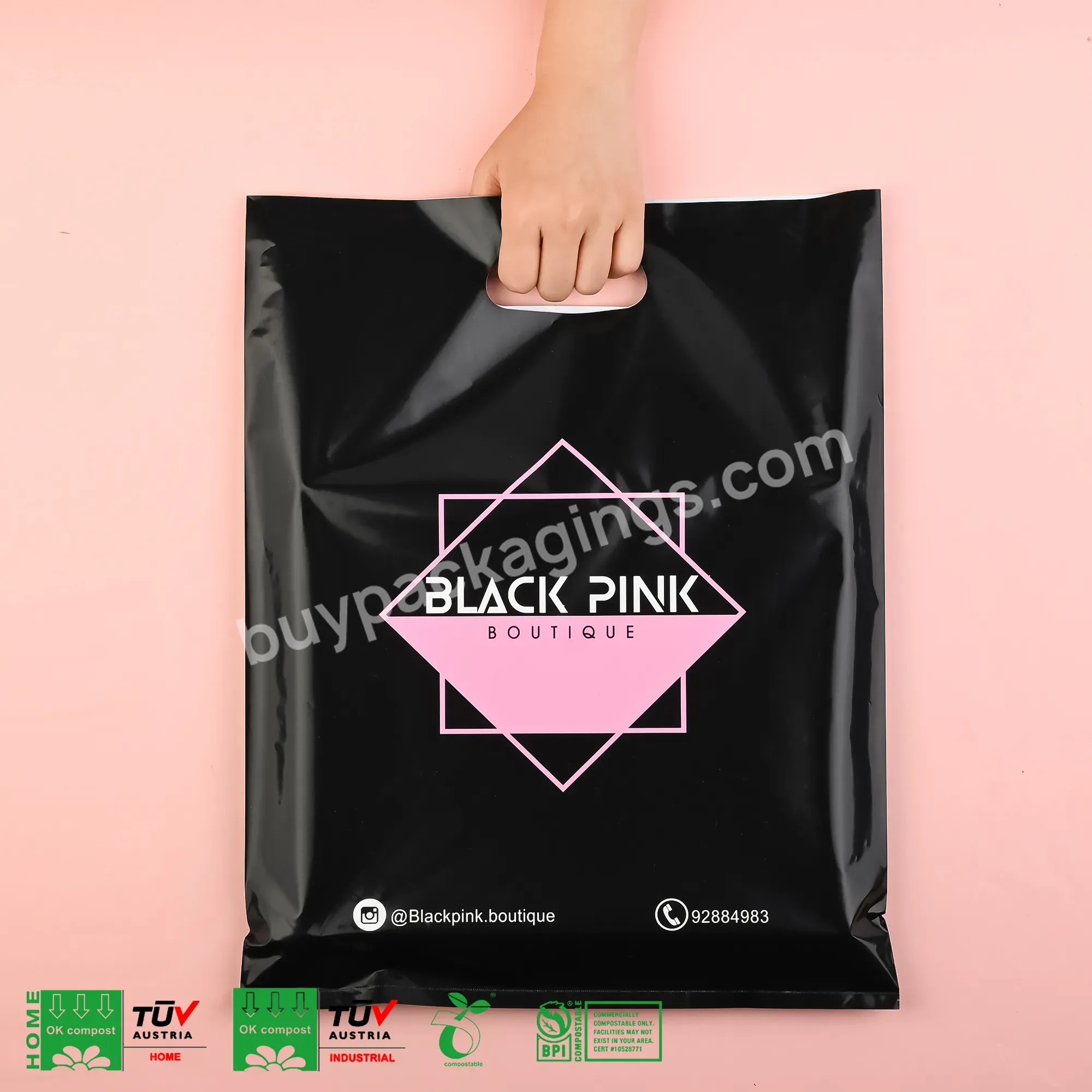 Custom Printed Logo Personalized Plastic Shopping Bags Black Plastic Bags With Logos