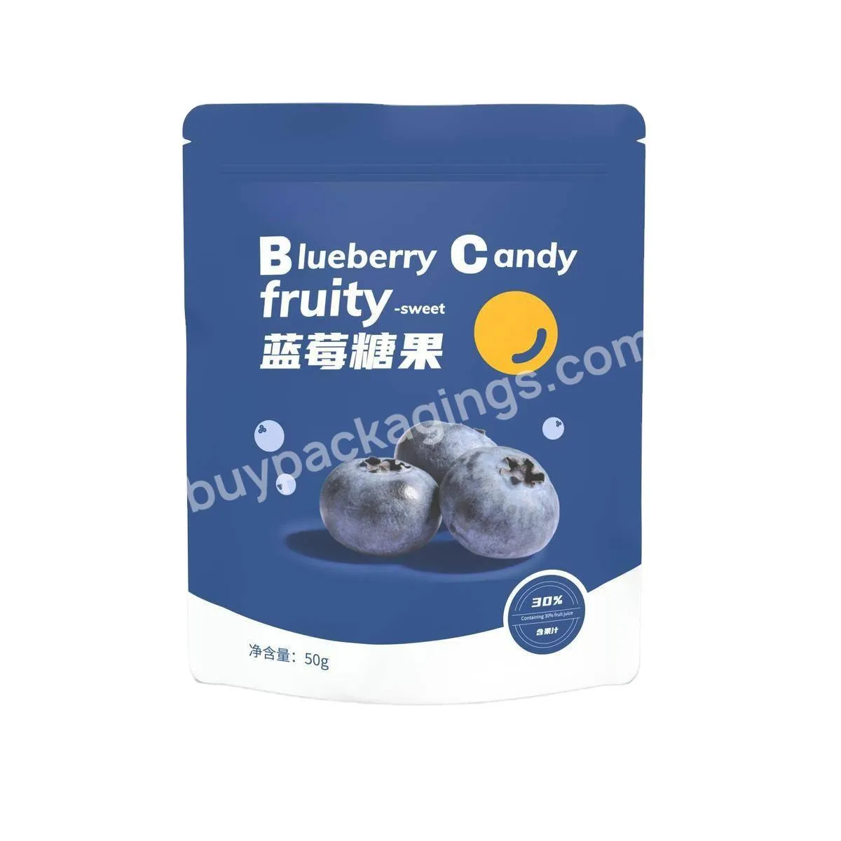 Custom Printed Logo Plastic Frozen Strawberry Raspberry Blueberry Resealable Zipper Laminate Plastic Bag