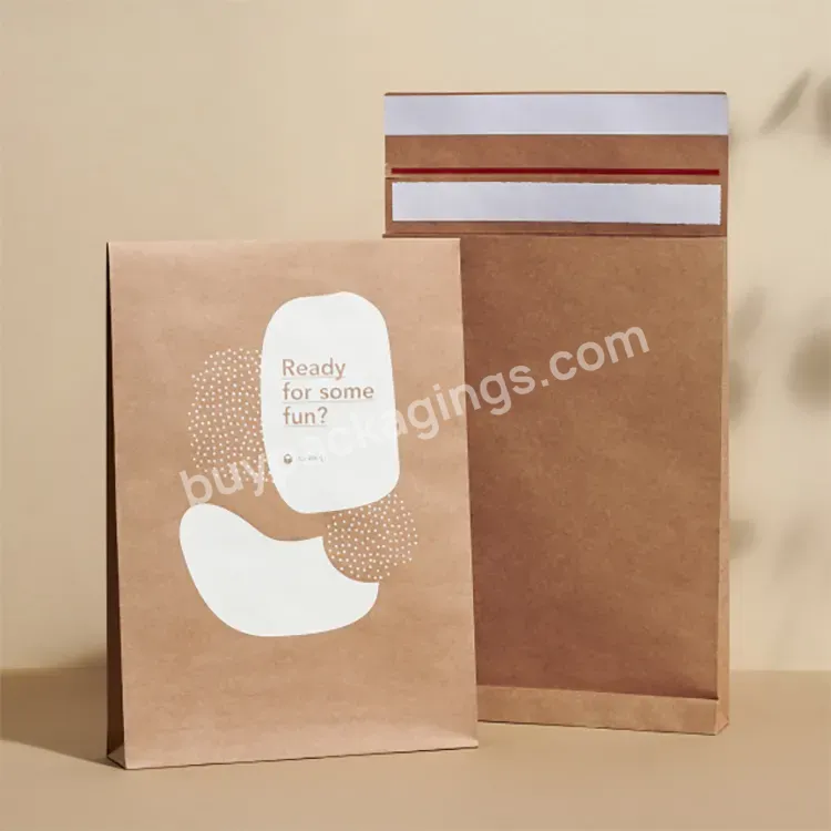 Custom Printed Logo Recyclable Expandable With Gusseted Brown Kraft Poly Mailer White Rigid Tough Cardboard Envelope Courier - Buy Kraft Bubble Mailers,Kraft Padded Envelopes,Kraft Paper Mailer.