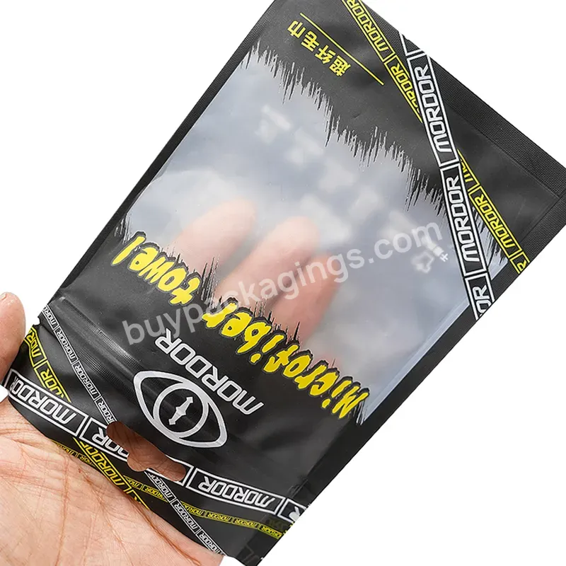 Custom Printed Logo Resealable Food Smell Proof Zip Lock Plastic Mylar Packaging Pouch Bags With Clear Window