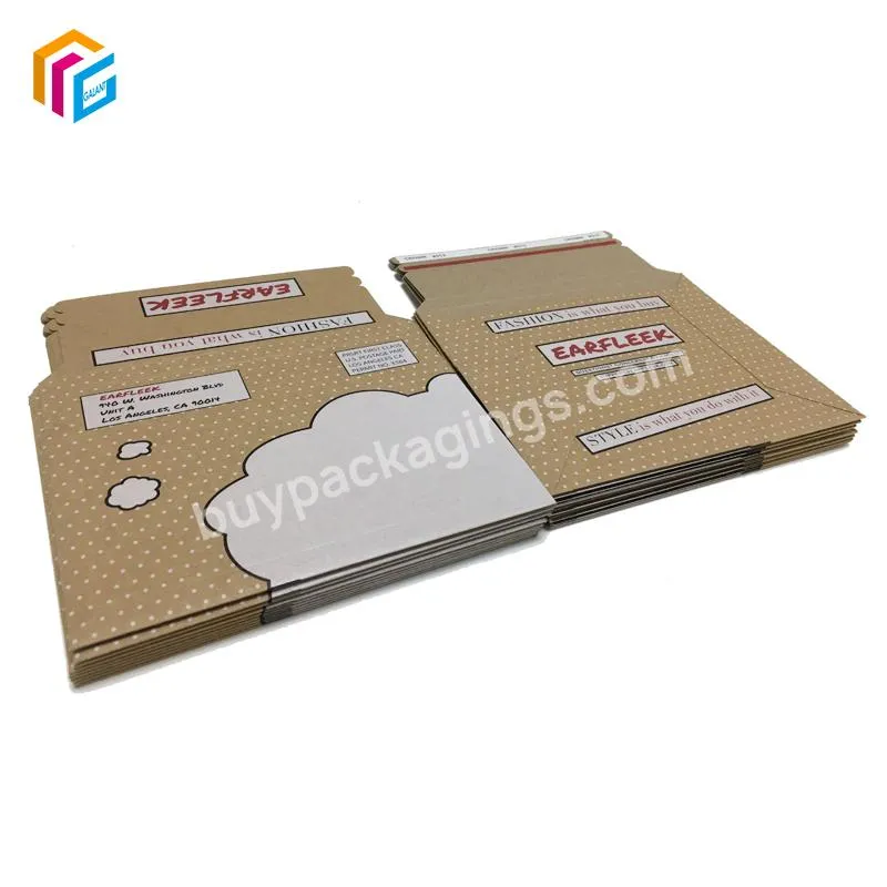 Custom printed logo rigid hard flat cardboard A4 A5 photo documents shipping paper envelopes mailing bag