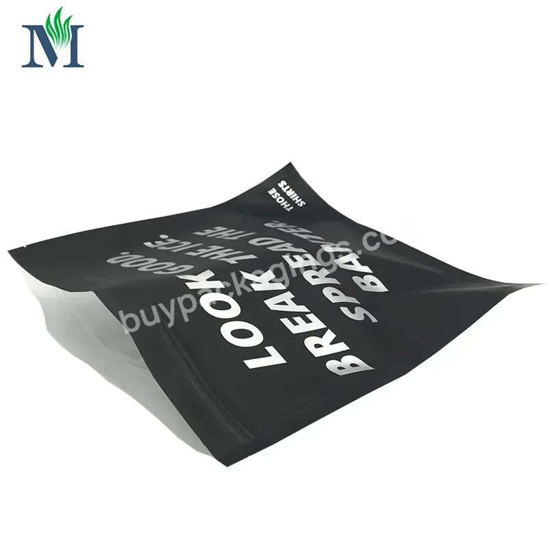 Custom Printed Logo Top Seal Zipper Holographic Plastic 3 Side Sealed Packaging Mylar Bags For Clothes Underwear Socks