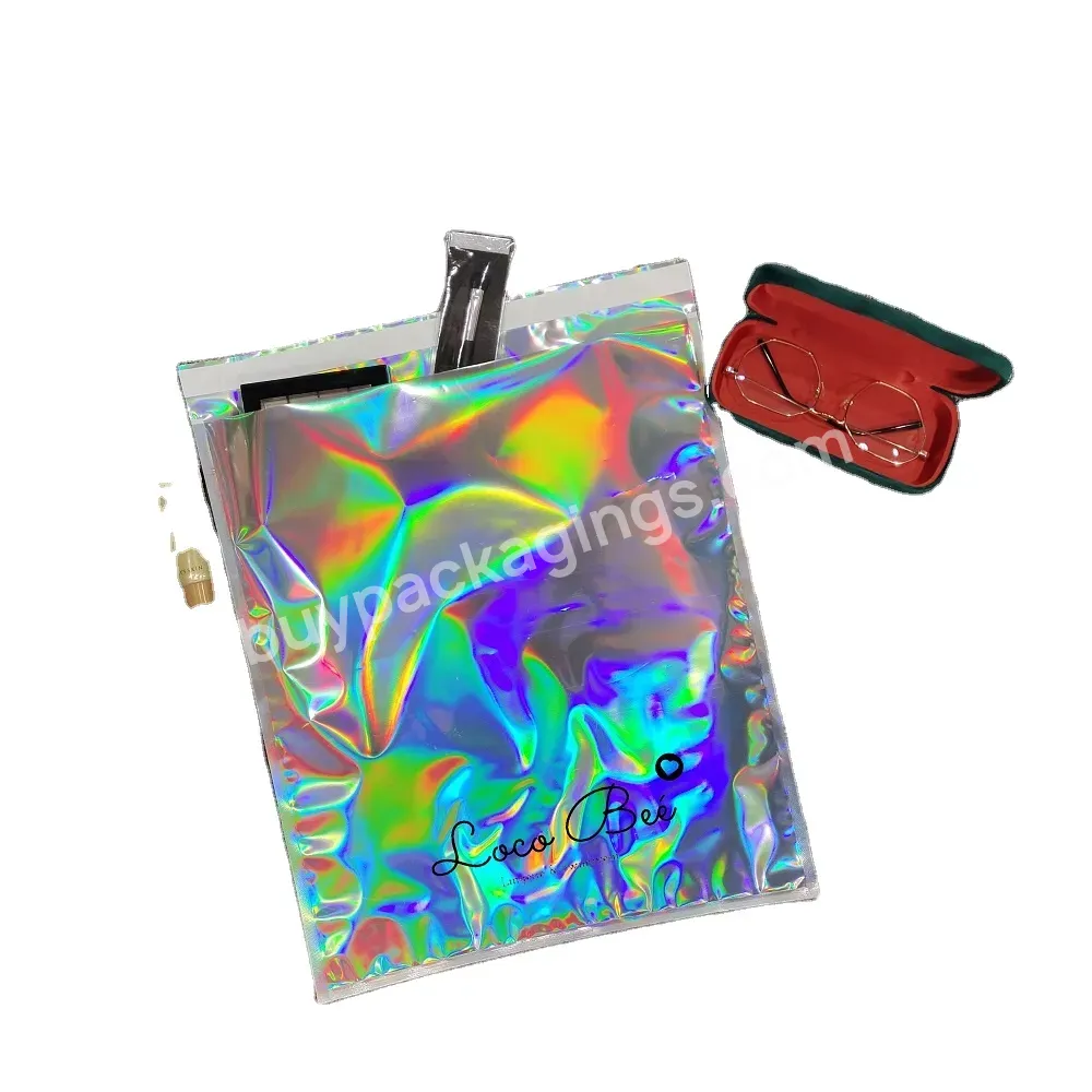 Custom Printed Logo Top Seal Zipper Plastic 3 Side Sealed Holographic Packaging Mylar Bags