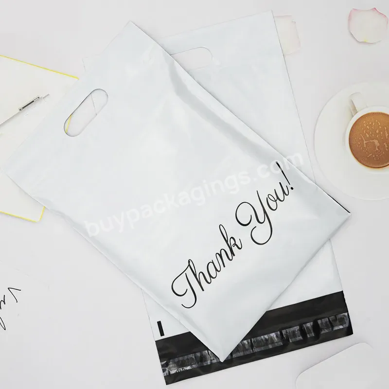 Custom Printed Logo White Recyclable Postal Courier Ldpe Mail Bags Plastic Shipping Courier Poly Mailer Mailing Bag With Handle - Buy Customized Mailing Bag With Handle,Shipping Bag With Handle,Poly Mailer With Handle.