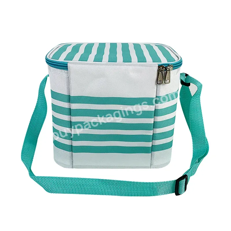 Custom Printed Lunch Box Polyester Waterproof Lunch Cooler Box Double Decker Insulated Large Tote Lunch Cooler Bag