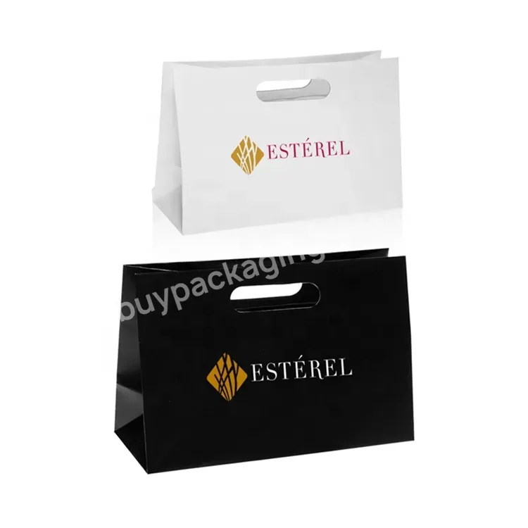 Custom Printed Luxury Boutique Gift Clothing Underwear Lingerie Packaging Commercial Shopping Die Cut Handle Paper Bag