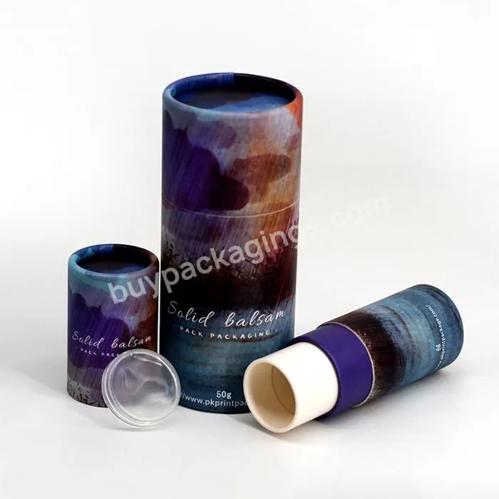 Custom Printed Luxury Cardboard Empty Round Twist Up Paper Tube For Lip Balm Packaging