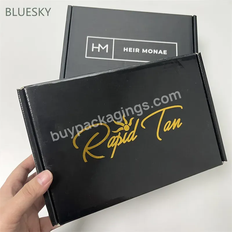Custom Printed Luxury Gift Box With Corrugated Gold Foil Stamping Cardboard Shipping Box For Clothing Packaging