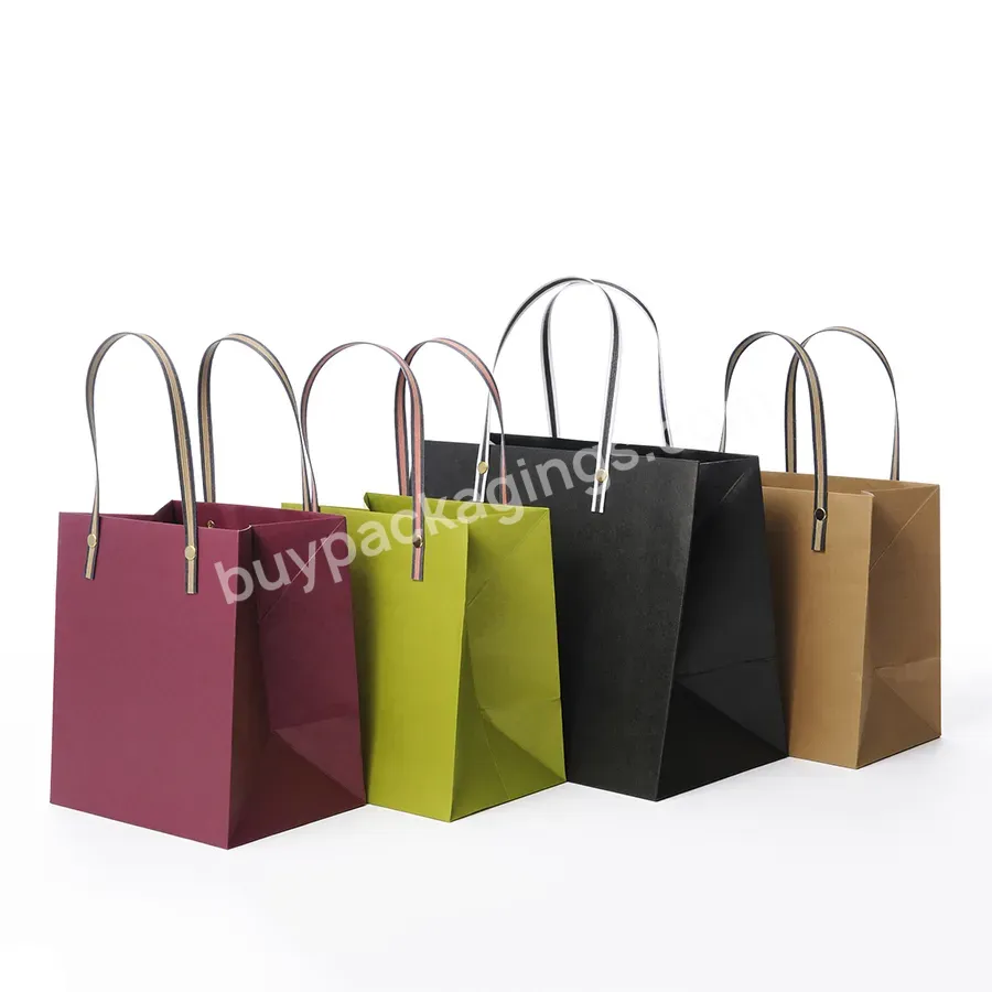 Custom Printed Luxury Gift Shopping Paper Bags Kraft Eco Friendly Paper Bag With Handle