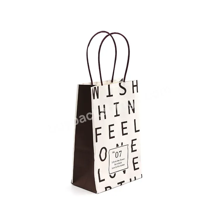 Custom Printed Luxury Gift Shopping Paper Bags Luxury White Kraft Paper Bag With Your Own Logo