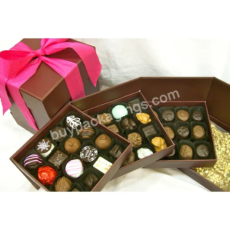 Custom Printed Luxury Wedding Favor Candy Package Chocolate-box Folding Flower And Chocolate Drawer Box For Gift