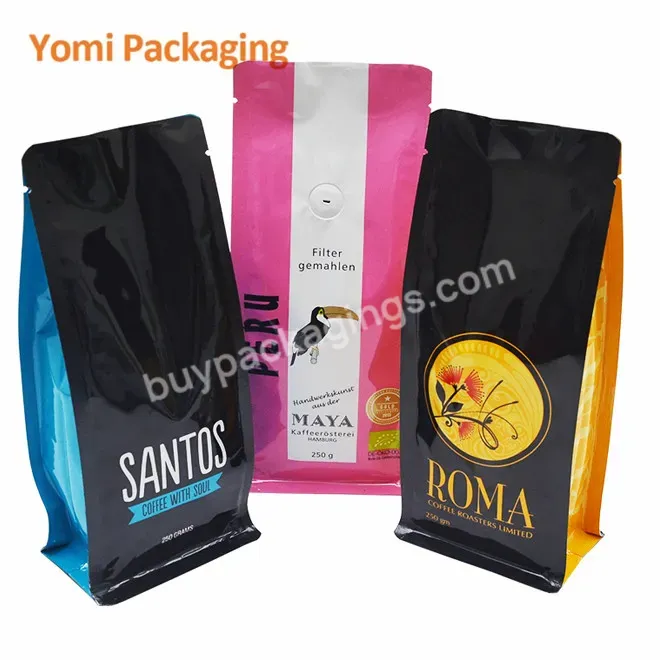 Custom Printed Matt Coffee Bags For Coffee Packing