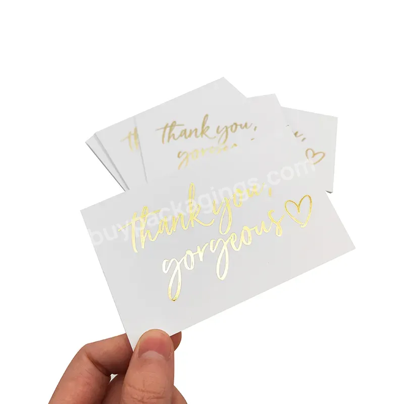 Custom Printed Matt Paper Tag Cards Gold Hot Stamping Thank You Card - Buy Thank You Card,Custom Thank You Card,Matt Paper Cards Stamping.