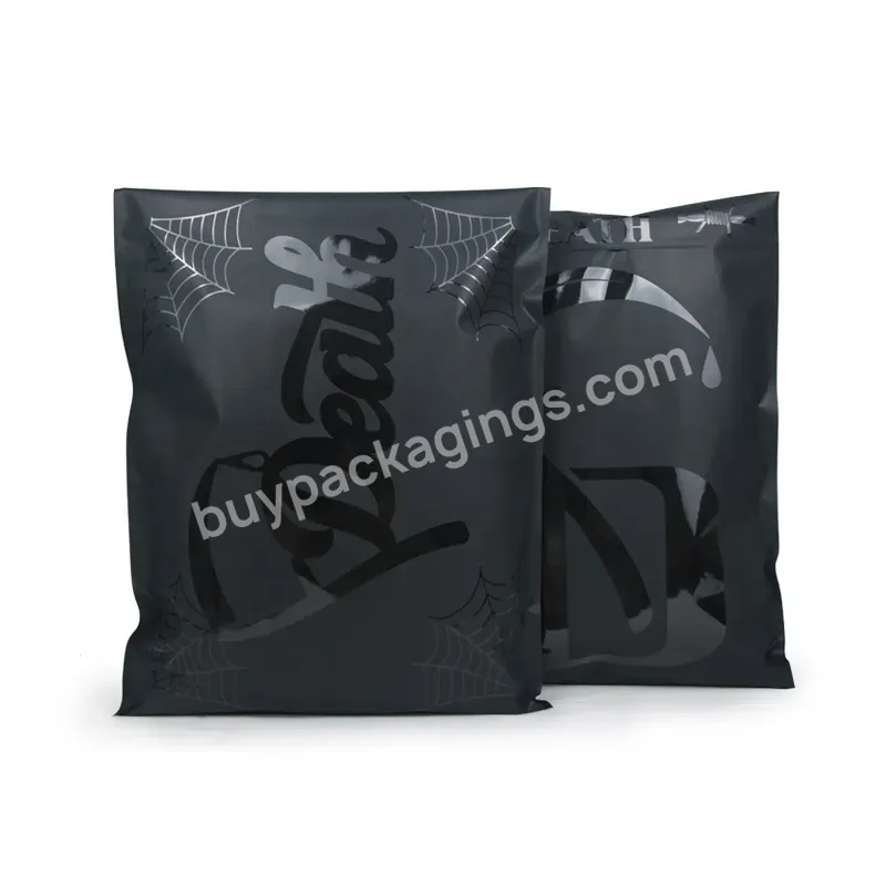 Custom Printed Matte Black Polymailer Bags Spot Uv Logo Garment Clothing Packaging Bags With With Strong Adhesion - Buy Black Poly Mailers With Logo,Wholesale Custom Mailer Bags High End Self-adhesive Plastic Shipping Clothing Mailing Bags Uv Spot Lo