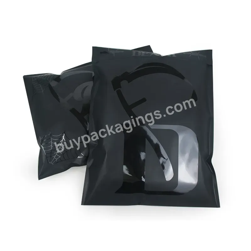 Custom Printed Matte Black Polymailer Bags Spot Uv Logo Garment Clothing Packaging Bags With With Strong Adhesion - Buy Black Poly Mailers With Logo,Wholesale Custom Mailer Bags High End Self-adhesive Plastic Shipping Clothing Mailing Bags Uv Spot Lo