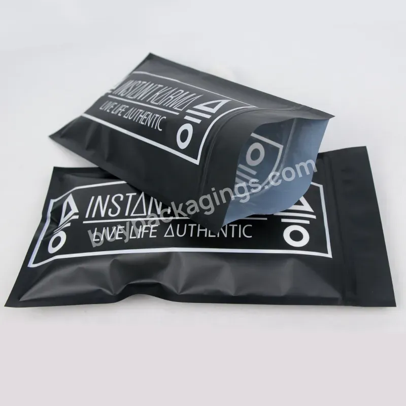 Custom Printed Matte Black Socks Bag Plastic Clothing Garment Packaging Bags Ziplock T-shirts Package Logo Printed Plastic Bags