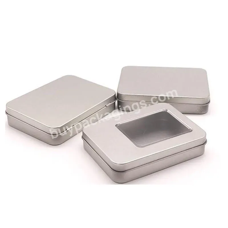 Custom Printed Matte Finish Metal Empty Cake Chocolate Storage Packaging Containers Rectangular Tin Box With Lid