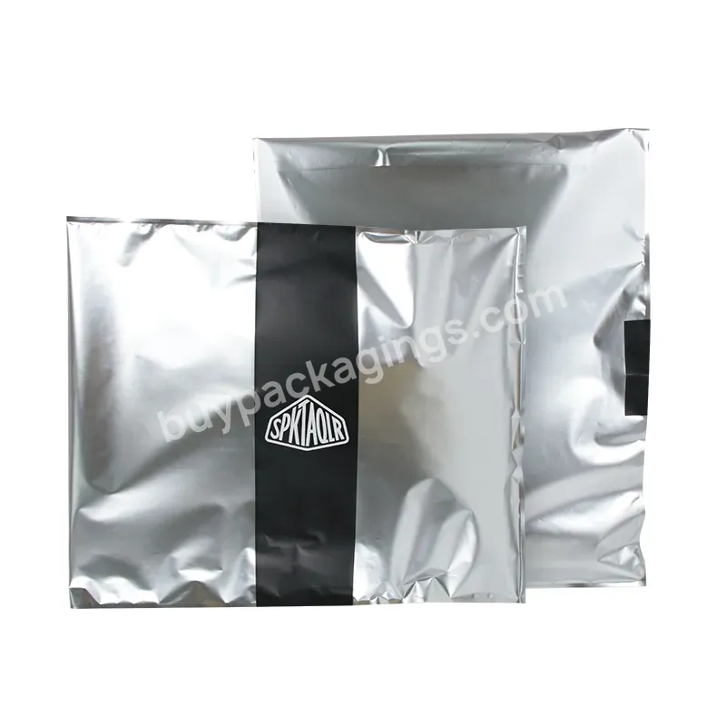 Custom Printed Matte Metallic Shipping Mailer Bags Foil Aluminum Mailing Bags Waterproof Silver Mailers With Own Logo Printed