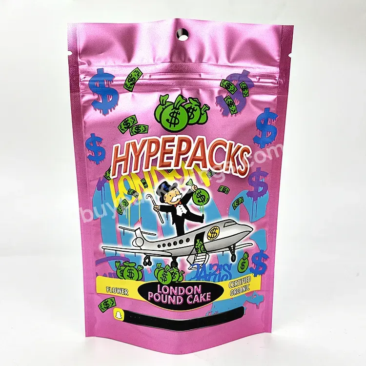 Custom Printed Moisture Proof 3.5g Gummy Pink Mylar Packaging Bags Food Grade Doypack For Small Businesses