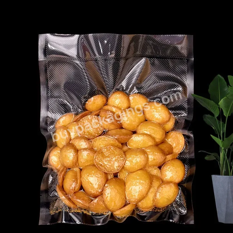 Custom Printed Mylar Transparent 3 Sides Seal Frozen Food Grade Plastic Food Packaging Vacuum Bags