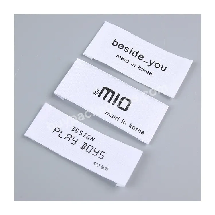 Custom Printed Natural Organic Cotton Fabric Labels Clothing With Your Own Brand Labels Neck Label