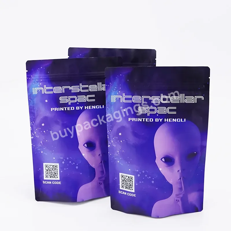 Custom Printed New Design 3.5g 1oz 28g Aluminized Foil Smell Proof Child Resistant Ziplock Mylar Bags
