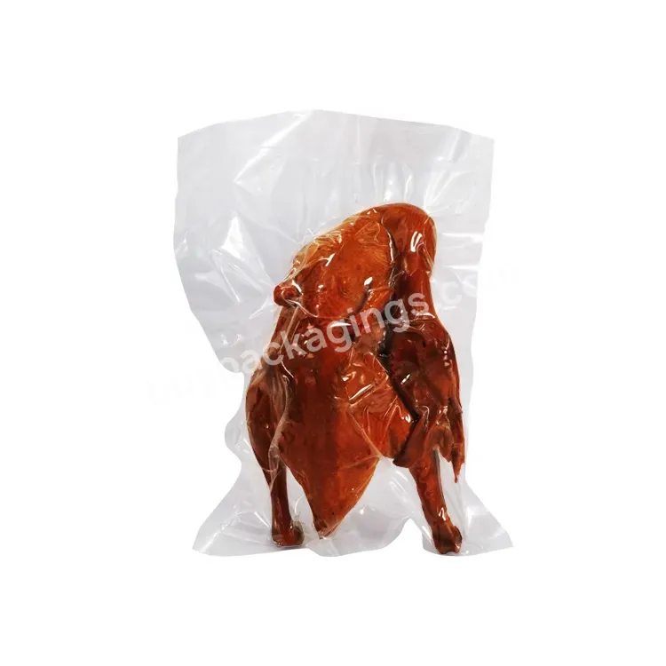 Custom Printed Nylon Transparent Plastic Vacuum Heat Seal Bag Frozen Food Vacuum Sealer Storage Bag For Meat