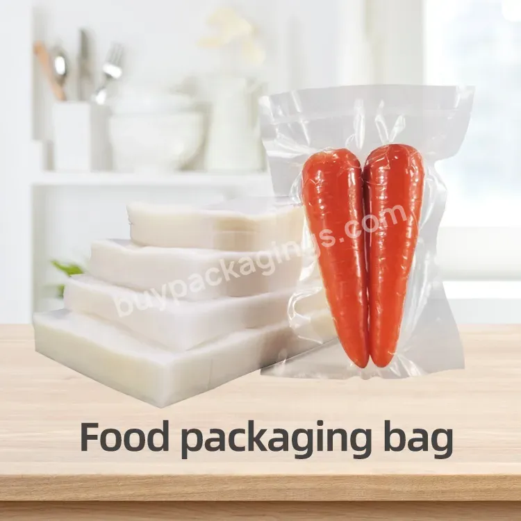 Custom Printed Nylon Transparent Plastic Vacuum Heat Seal Bag Frozen Food Vacuum Sealer Storage Bag For Meat