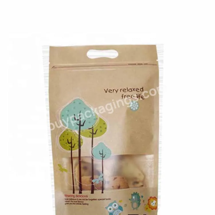 Custom Printed Oem Zipper Packaging Ziplock Stand Up Pouch Biodegradable Bags Snacks Bag Kraft Paper Bag