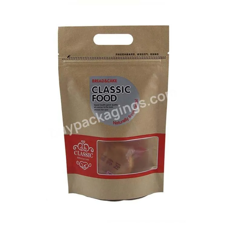 Custom Printed Oem Zipper Packaging Ziplock Stand Up Pouch Biodegradable Bags Snacks Bag Kraft Paper Bag