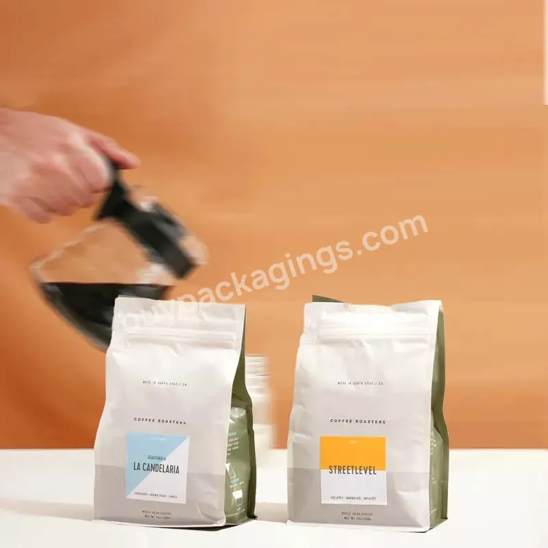 Custom Printed One Way Valve Organic Plastic Side Gusset Coffee Bags