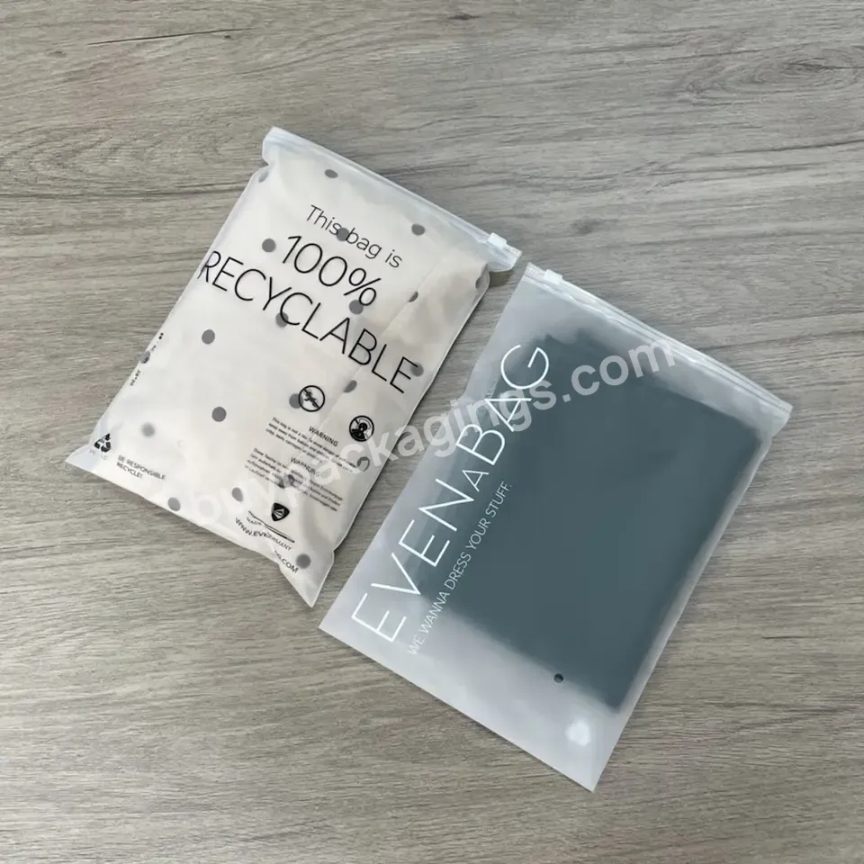 Custom Printed Packaging Bags Wholesale Sealed Frosted Zipper Bag For Clothing With A Hole