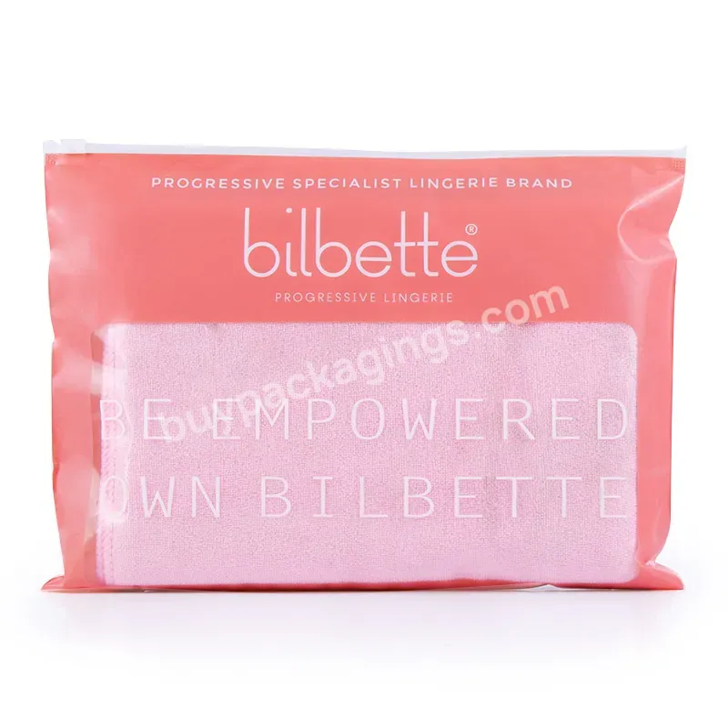 Custom Printed Packaging Of Plastic Zipper Pink Bags For Clothing Pe Bags
