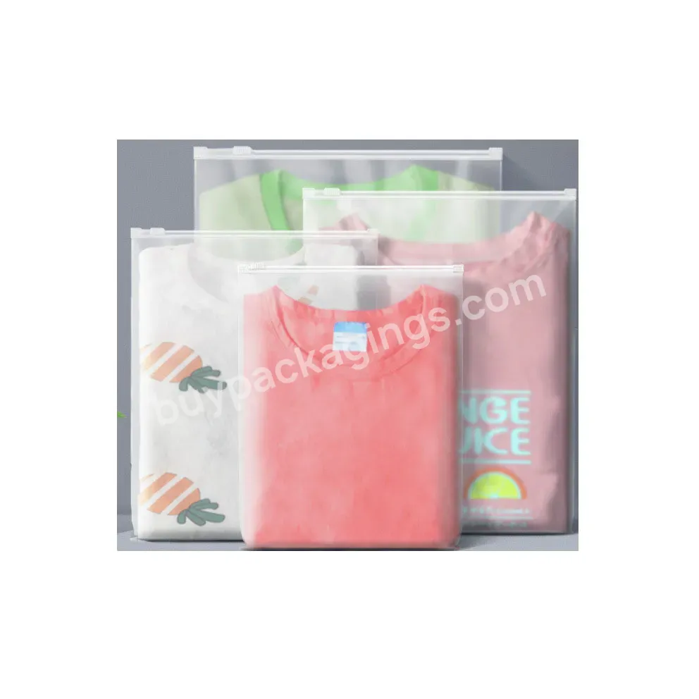Custom Printed Packaging Plastic Frosted Zip Lock Zipper Pouch Ziplock Bag Organizer For Clothing