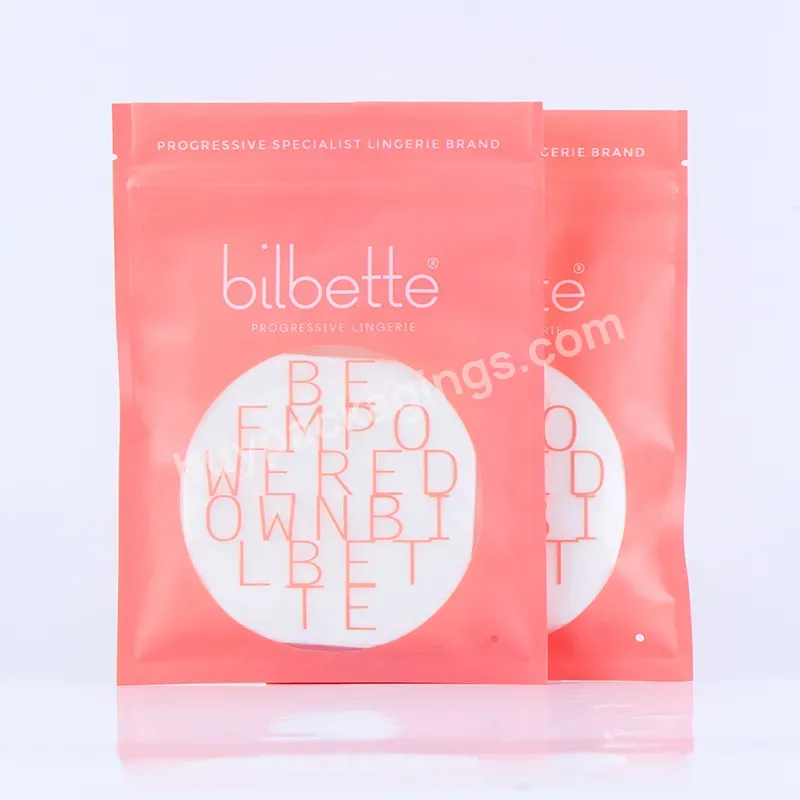 Custom Printed Packaging Plastic Zipper Pink Bags For Clothing Etc Opp Bags