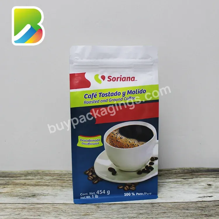 Custom Printed Packaging Resealable Flat Bottom Valve Digital Bag Zip Bean Block Side Gusset Degassing Coffee Bags